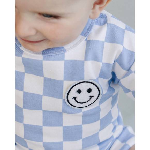 NEW LUCKY PANDA KIDS kids checkered tee and shortie set in blue - Picture 3 of 4
